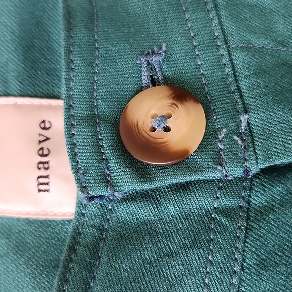 NWT Anthropologie Maeve | Ettie Wide‎ Leg Flare Linen Pants Turquoise Size 25 - Picture 7 of 9